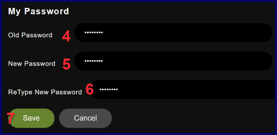 Change old StripChat passowrd to new